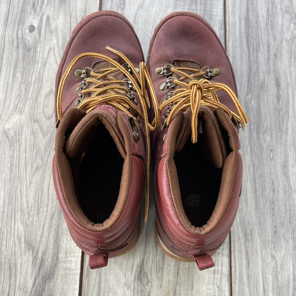 The North Face Back-To-Berkeley Hiking Boots Men 7.5 Red Redux Leather WP Lace - Picture 11 of 12